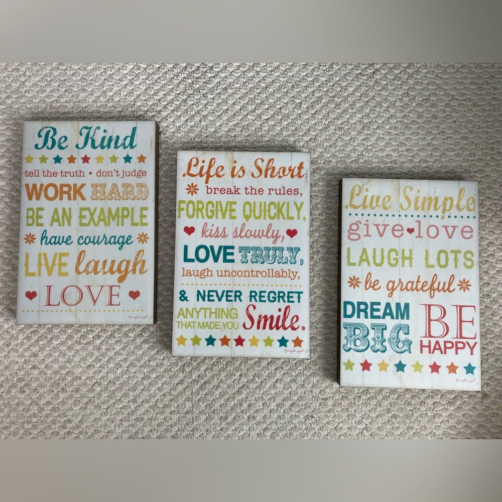 Set of 3 Home Decor canvas